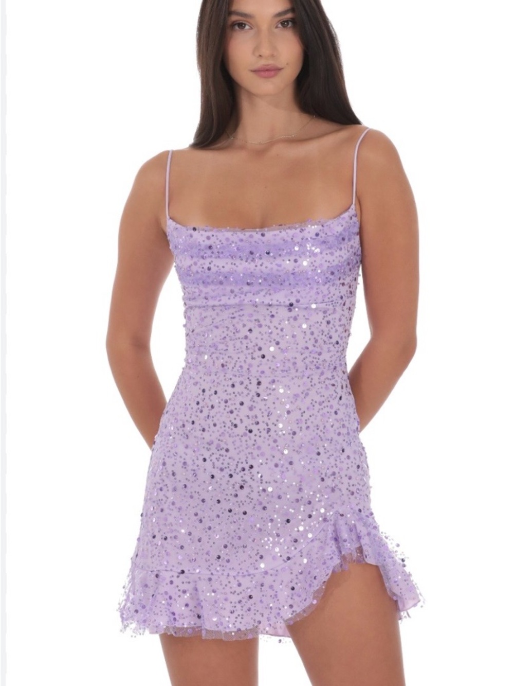NWT Lucy in the sky  Lilac Sequin Slip Dress - Women